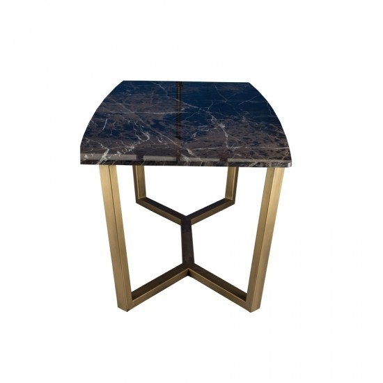 Kelebek Bronz Metal Ayak Mermer Masa