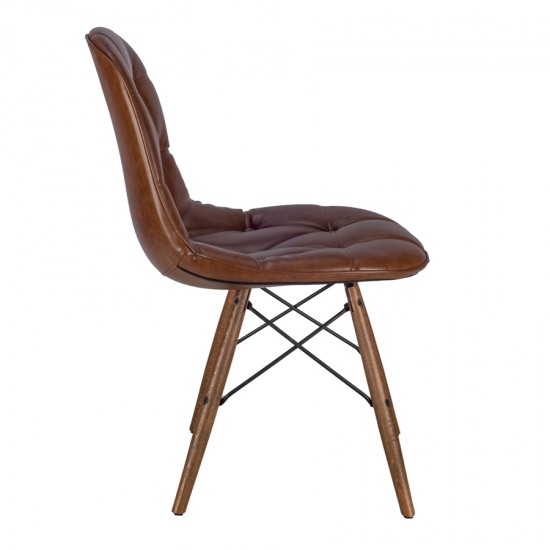 Pural Deri Kaplama Kapitoneli Sandalye 