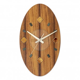 Seramikli Oval Ahşap Saat