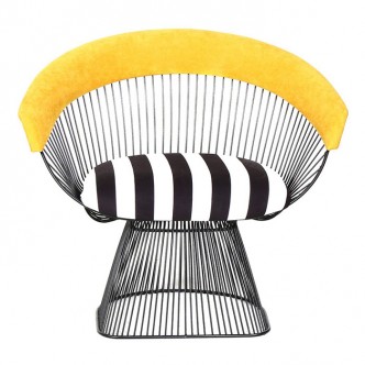 Platner Siyah Metal Berjer