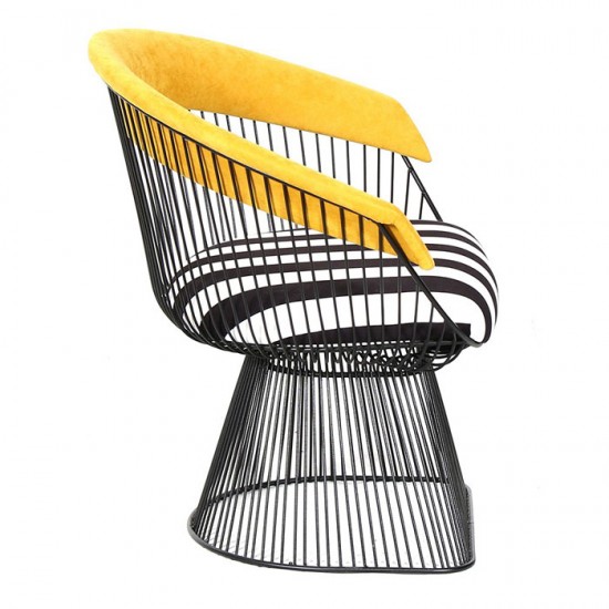 Platner Siyah Metal Berjer Platner Siyah Metal Berjer