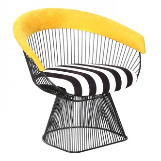 Platner Siyah Metal Berjer