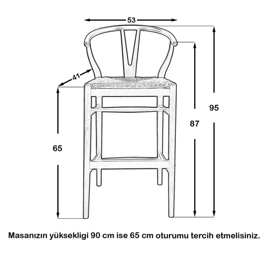 Danish Wishbone Bar Sandalye