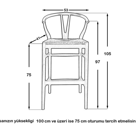 Danish Wishbone Bar Sandalye