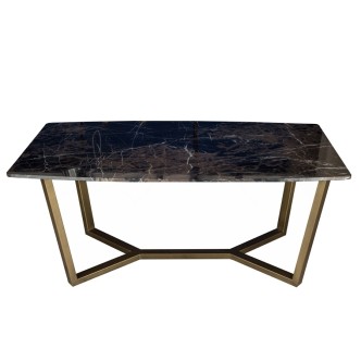 Kelebek Bronz Metal Ayak Mermer Masa