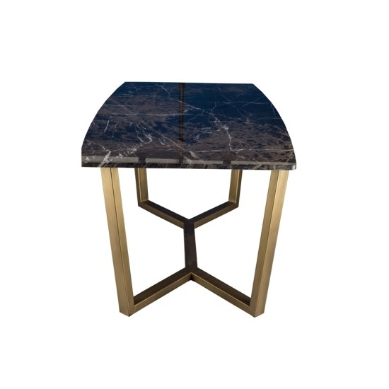 Kelebek Bronz Metal Ayak Mermer Masa