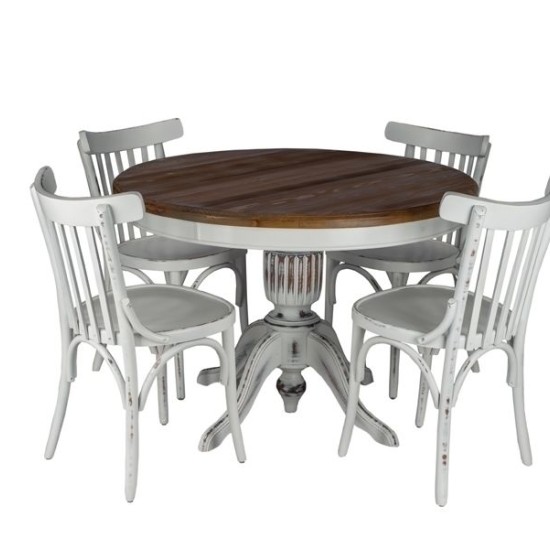 Baba Ayak Ağaç Masa  _ Rod Thonet Sandalye