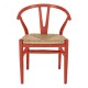 Danish Wishbone Sandalye Hasır Kırmızı